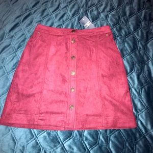 Abercrombie and Fitch Burgundy Suede Skirt